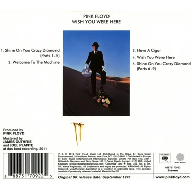 CD - Pink Floyd / Wish You Were Here (Plak Değildir Cd) Fiyatı