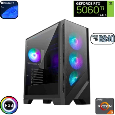 Güneysu Ryzen 5 7500F 16GB Ddr5 1tb SSD Rtx 5060TI 16GB B840 Fiyatı