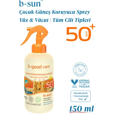 b-good Bebek & Çocuk Güneş Spreyi Spf 50+ Yüz & Vücut Için 150