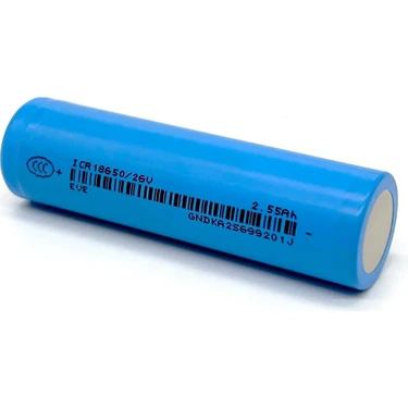 Eve 18650 3.7V (Volt) 2550 Mah 26V Lityum Şarj Edilebilir Fiyatı