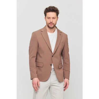 Frappoli 3115 Erkek Gri Esnek Likralı Pamuk Karışımlı Slim Fit Ilkbahar-Yaz Spor Blazer