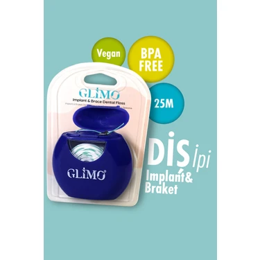Glimo İmplant & Braket Diş Ipi | Ortodontik Ve Implant Temizliği Için Özel Uçlu Diş Ipi | Hassas
