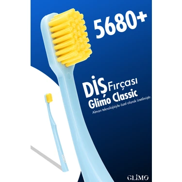 Glimo Classic 5680+ Diş Fırçası, Hassas Diş Eti Dostu, Ultra Yumuşak Kıl, Diş Eti Kanamasına Karşı,