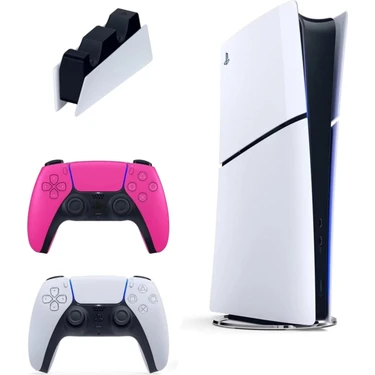 SONY Playstation 5 Slim Digital Ithalatçı  + 2. Pembe Dualsense + Şarj