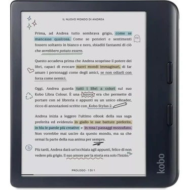 Kobo Libra Colour 7" E Kitap Okuyucu Siyah Renkli Ekran ve 32 GB Depolama
