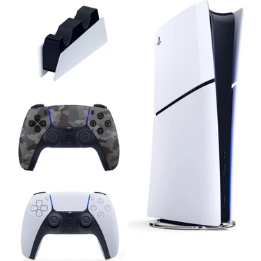 SONY Playstation 5 Slim Digital Ithalatçı  + 2. Kamuflaj Dualsense + Şarj