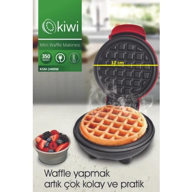 Kiwi KSM-2400W Yapışmaz Plakalı Mini Waffle Makinesi