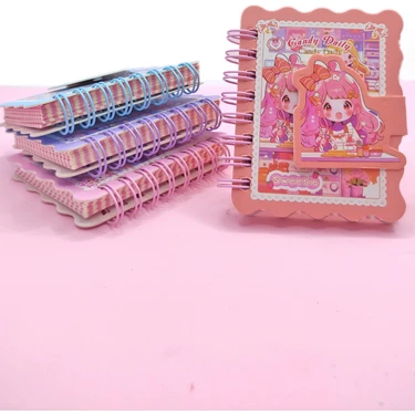 Candy Sevimli Kız Cırtlı Cep Boy Mini Not Defteri (7x8 Cm) - Fiyatı