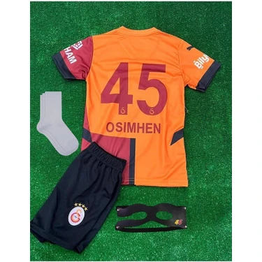 Alaturka Mix GALATASARÂY//2024/2025.SARI Kırmızı Victor.osimhen Parçalı Çocuk Forma Maskeli