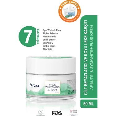 Zaroza 50 ml Arbutin & Niacinamide Krem Tüm Cilt Tipleri İçin Leke Karşıtı Özel