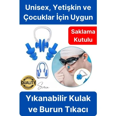 Kulak Ve Burun Tıkama Seti Deniz Havuz Için Su Kaçmasını Önleyici Tıkaç Yüzücü Tıkacı