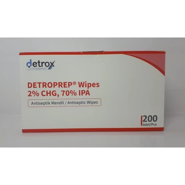 Detrox Detroprep Wipes 2%chg, 70% Ipa Mendil 200