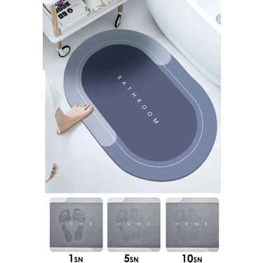 Sihirli Su Emici Banyo Paspası Kaymaz Tabanlı Ayak Havlusu Abdest Paspası 40 x 60