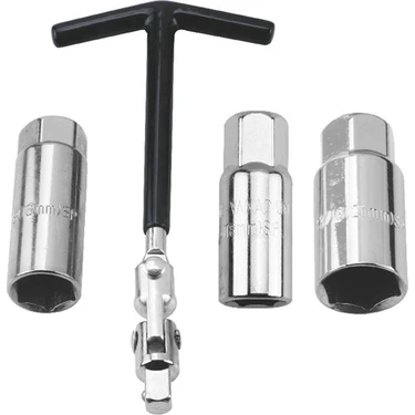 Quueppty Araba Motosiklet Tamir Takım Seti Buji Sökme Aleti Soket Anahtarı 16MM /18MM/21MMT Saplı