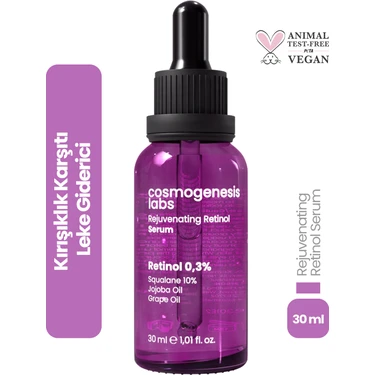 Cosmogenesis Labs Retinol Serum 30ML Canlandırıcı Leke Giderici Pürüzsüz Esnek