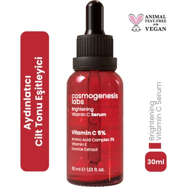 Cosmogenesis Labs Aydınlatıcı C+E Vitamini Serum 30ML Yenileyici Eşitleyici Pürüzsüz Görünüm &