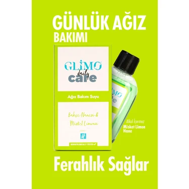 Glimo Daily Care Ağız Bakım Suyu – Bahçe Nanesi ve Misket Limonu Aromalı - Alkolsüz – 250 ml