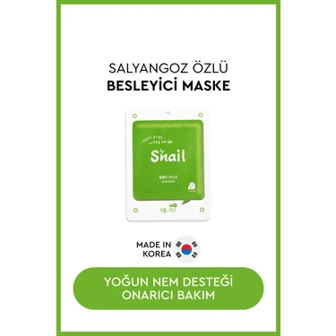 MJCARE On Snail Mask - Salyangoz Özlü Onarıcı ve Nemlendirici Yüz