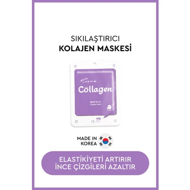 MjCare Kolajen İçeren Kağıt Yüz Maskesi 8 ml Sıkılaştırıcı Nemlendirici Tüm Cilt Tipleri İçin Tek