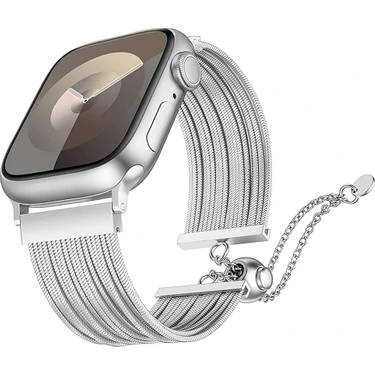 RedClick Apple Watch 10 46MM Redclick KRD-137 Metal Hasır Bilezik Kadın