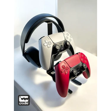 Duvara Monte Edilebilen Masaüstü Metal Siyah Ps4 Ps5 Xbox Joystick Controller Tutucu Kulaklık