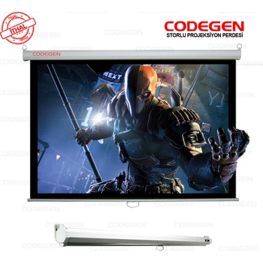 Codegen AX-24 240x200 cm Storlu Manuel Projeksiyon Perdesi (Arkası Siyah