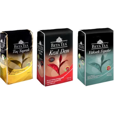 Beta Tea Yüksek Tepeler Türk Çayı 1 kg + Kızıldem Türk Çayı 1 kg + Taç Yaprak Türk Çayı 1