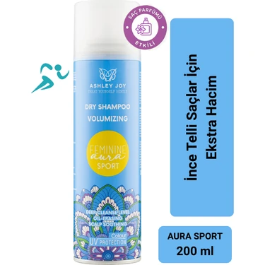 Ashley Joy Feminine Aura Sport UV Koruma Ekstra Hacim Kuru Şampuan 200 ml Limon Kokulu Saç Parfümü