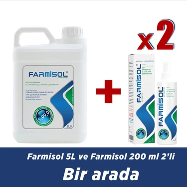 Farmisol 5l + 200 ml 2'li Antiseptik Mendil, Cilt Tahrişi Yapmadan Temizlik