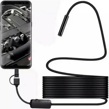 Endoskop Yılan Video Kamera Led’li 10 Metre 7 mm Sert