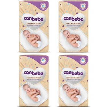 Canbebe Bebek Bakım Örtüsü 60 x 60 cm Su Geçirmez Özellikte 10 Lu x 4 Adet Pratik