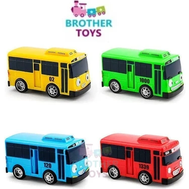 Brother Toys Tayo Oyuncak Otobüs 7 cm 4lü Set Çek Bırak Tayobüs Tayo Gani Lani