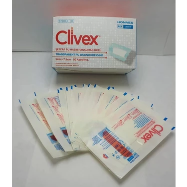 Clivex Şeffaf Pu Hazır Pansuman Örtü 5 x 7,5 cm 50 Adet Fiyatı
