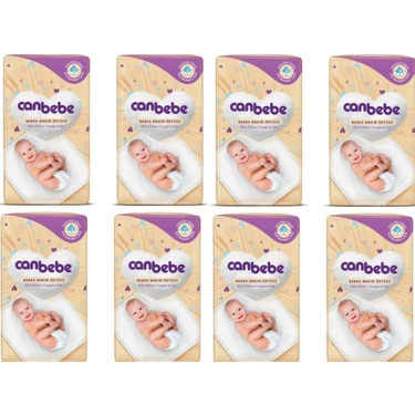 Canbebe Bebek Bakım Örtüsü 60X60 cm 10 Lu x 8 Adet Su Geçirmez ve Yumuşak