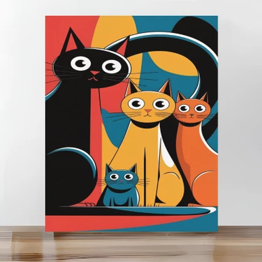 Sayılarla Boyama Tuval Seti Fırça Boya Dahil (Çıtalı) 40X50 cm - Şaşkın