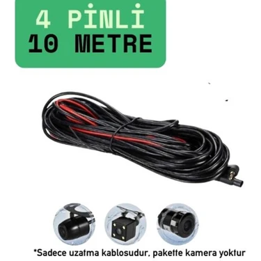 Wevolt MB-500 ve Tüm 4K Modelleri Için Araç Kamera Kablosu 4 Pin 10M 2,5 mm 4 Boğum Araç Kamera