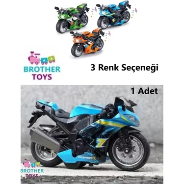 Brother Toys Oyuncak 1 Adet Motorsiklet Sürtmeli Kaliteli Yurtdışından Özel Üretim 13 Cm.  (Mavi,