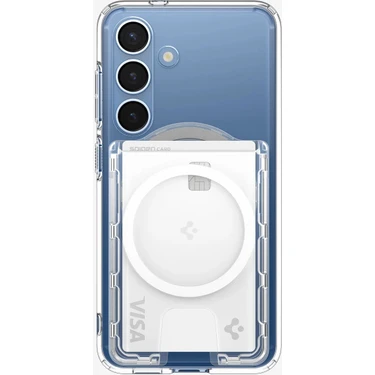 Spigen Apple iPhone ve Samsung Galaxy MagFit+ Kılıflar ile Uyumlu 3 Kartlı Manyetik Cüzdan Ultra