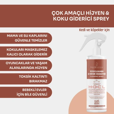 Kahu Naturals Mama Ve Su Kabı Temizleme Spreyi Koku Çok Amaçlı Temizlik Hipokloröz 500