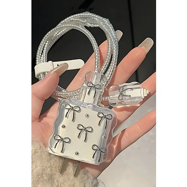 18W/20W Uyumlu Simli Fiyonk Şarj Aleti Koruyucu Şarj Kablosu Örme Aparatlı Koruyucu