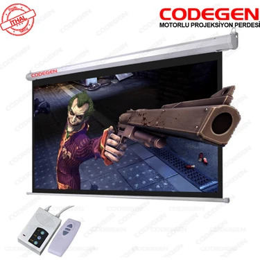 Codegen EX-20 200x200 cm Motorlu Elektrikli Uzaktan Kumandalı Projeksiyon Perdesi (Arkası Siyah