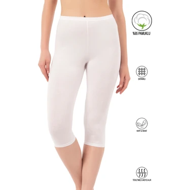 Özkan Underwear 0458 Kadın Pamuklu Likralı Süprem Kapri