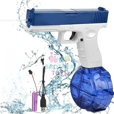 Brother Toys Elektrikli Su Tabancası 500 Ml Kırmızı Mavi 20 Cm 10 Metre Menzilli Güvenli