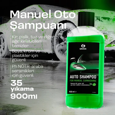 Grass Araba Yıkama ve Parlatma, Ph Nötr cilası Oto Şampuan Elma 900ml - Hızlı