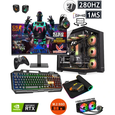 Zeiron Mirage X64 Ryzen 7 5700X 32GB Ram 1tb M.2 Nvme SSD 8gb RTX4060 Sıvı Soğutmalı 27" 280Hz