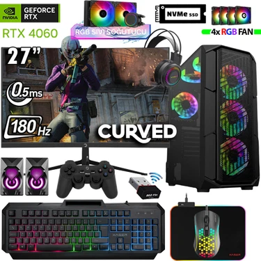 Xaser Thunder X670 Ryzen 7 5700X 32GB Ram 1tb M.2 Nvme SSD 8gb RTX4060 27" 180Hz Oyuncu Masaüstü