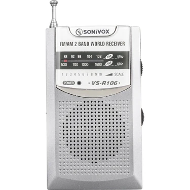 Gri Renk Cep Tipi Analog Fm Radyo