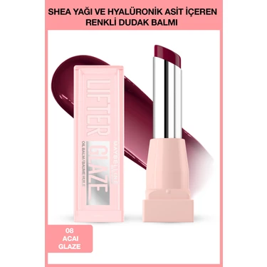 Maybelline New York Lifter Glaze Shea Yağı ve Hyalüronik Asit Içeren Renkli Dudak Balmı - 08 Acai