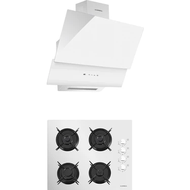 Luxell 2 Li Beyaz  Cam Set (Davlumbaz-Set Üstü