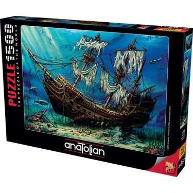 Anatolian 1500 Parça Puzzle – Batık Gemi Desenli, Orta Zorluk Seviyesi, Parlama Önleyici Dayanıklı
